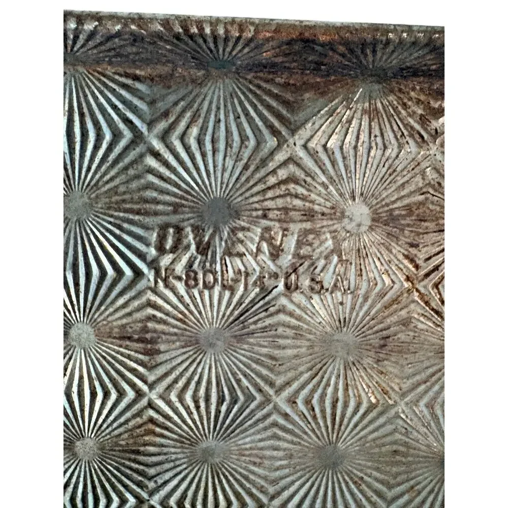 Vintage Ovenex Ekco Starburst Baking Pan 13x9 USA Textured Metal Bakeware